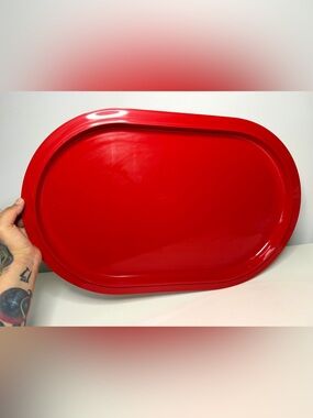 1979 André Morin IPL Collection Red Melamine Serving Tray 20x13